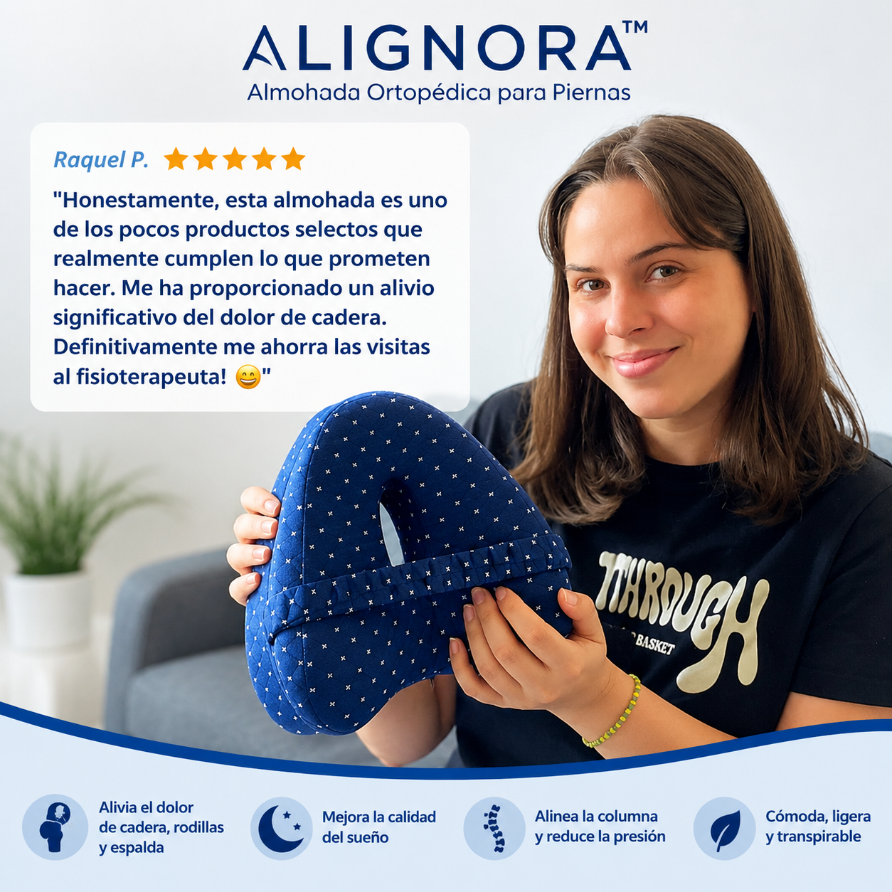 ALIGNORA™ - Alineador ortopédico para aliviar presión lumbar y ciática mientras duermes.